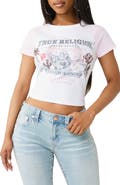True Religion Contrast Raglan Crop Baby Tee