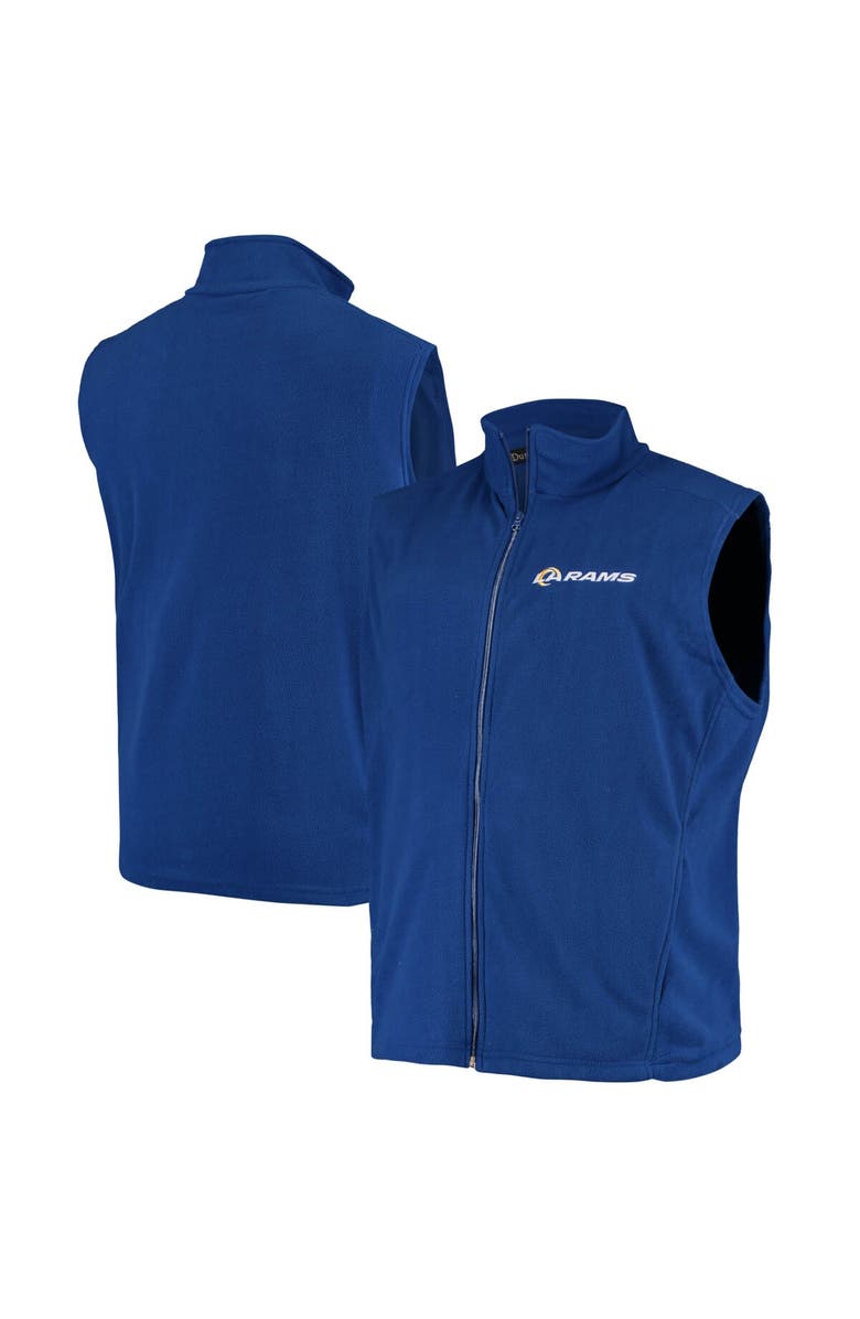 DUNBROOKE Men's Royal Los Angeles Rams Houston Fleece Full-Zip Vest, Main, color, 