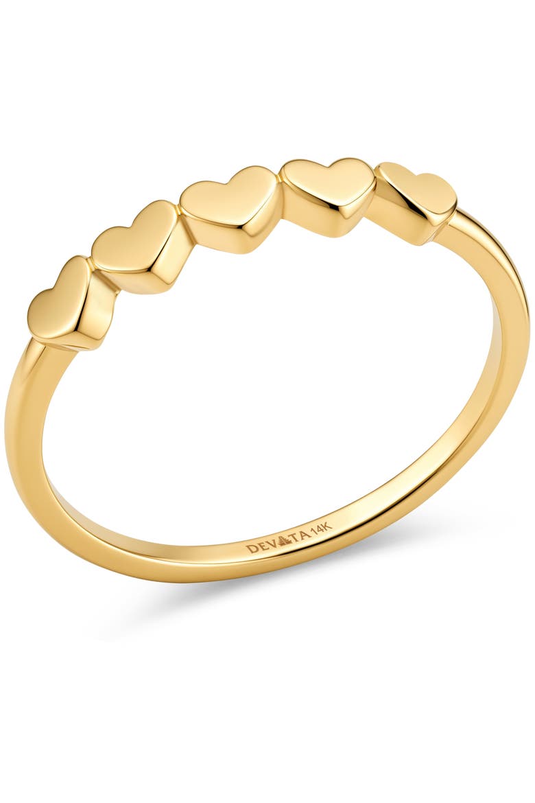 Heart Ring in 14K Gold, 3mm, Alternate, color, Gold