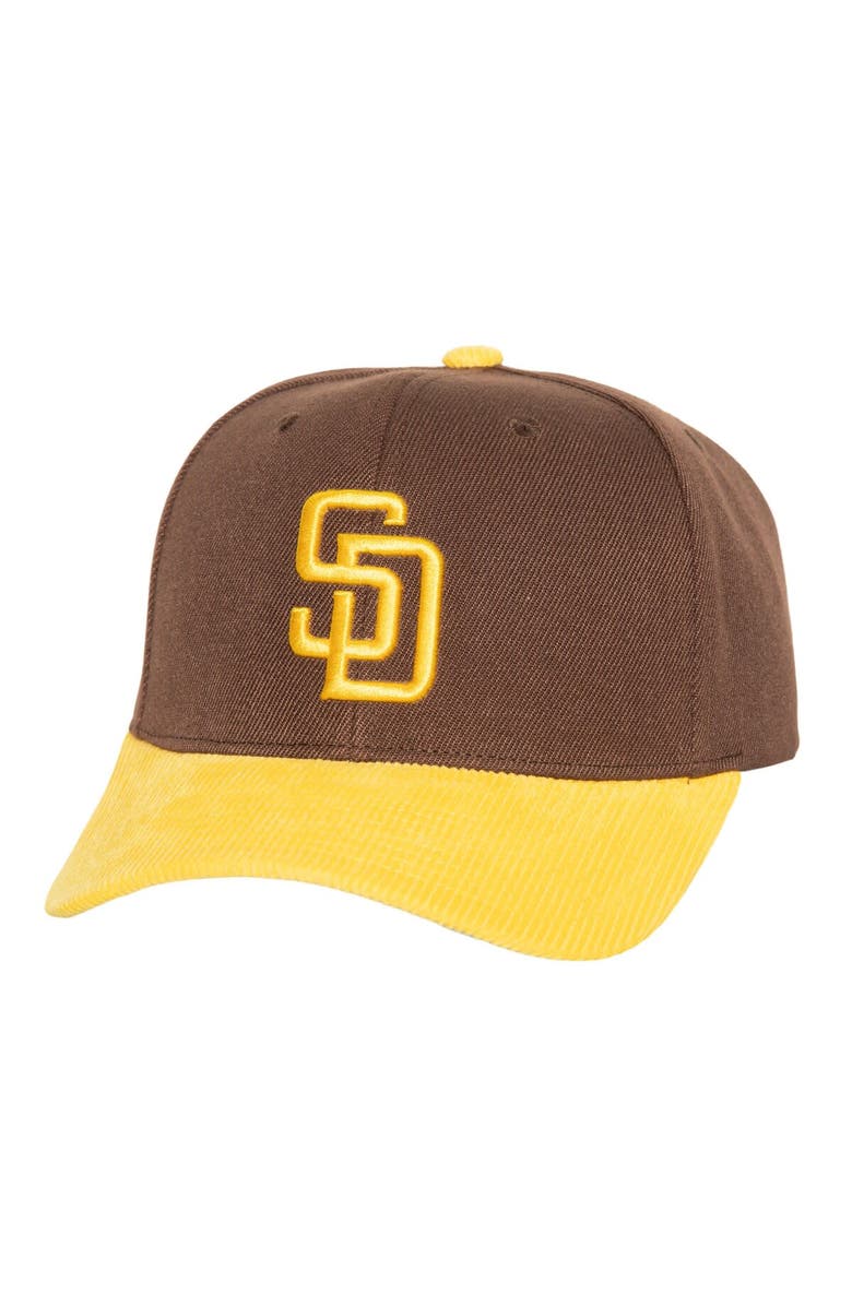 Mitchell & Ness Men's Mitchell & Ness Brown San Diego Padres Corduroy Pro Snapback Hat, Main, color, Brown