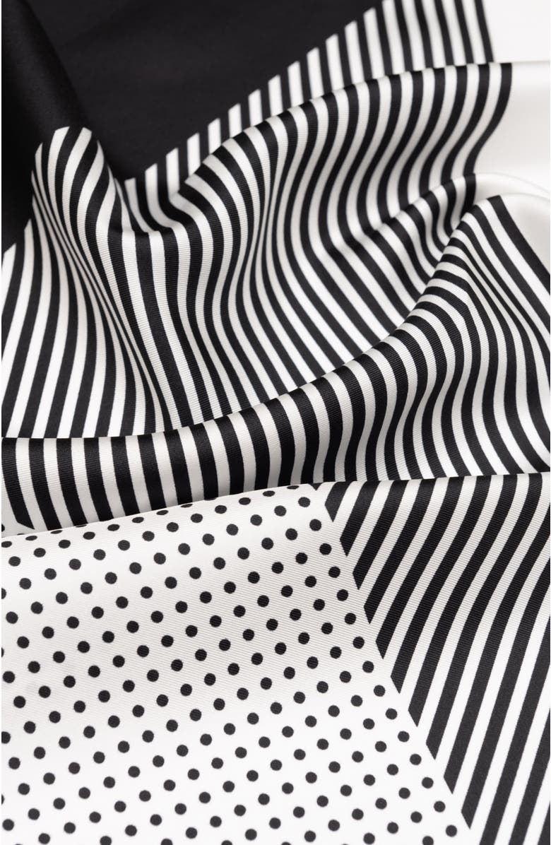 Elizabetta Santino - Hand Rolled Silk Neckerchief for Men, Alternate, color, Black And White