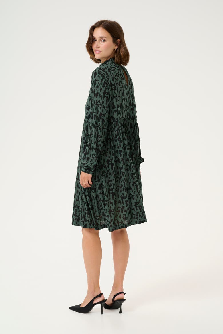 KAluna Above The Knee High Neck Dress, Alternate, color, Green/Black Graphic