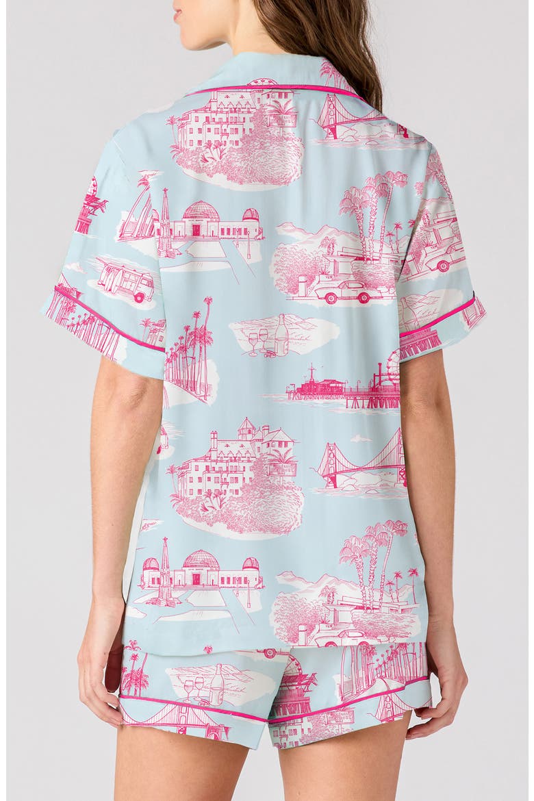 California Toile Short Pajamas, Alternate, color, BLUE