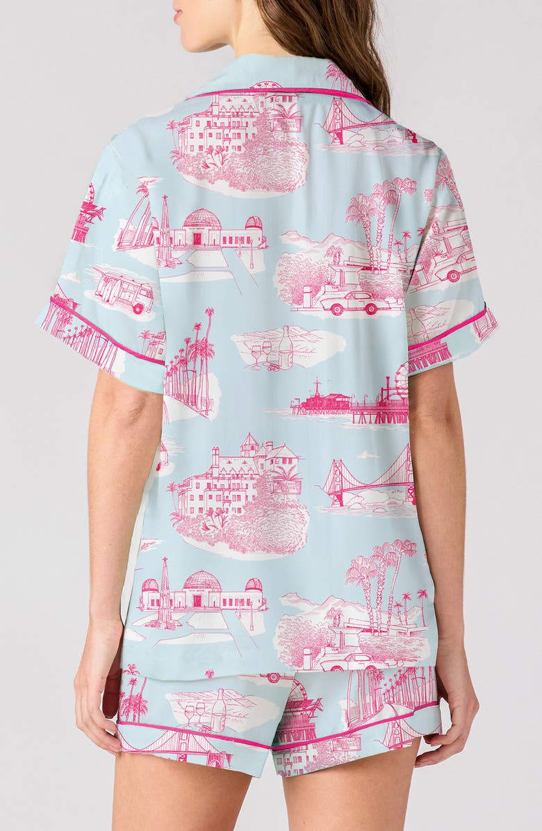 Katie Kime California Toile Short Pajamas, Alternate, color, Blue