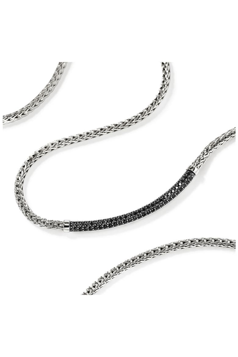 JH Essentials Pavé Sapphire Necklace, Alternate, color, SILVER/ BLACK SAPPHIRE