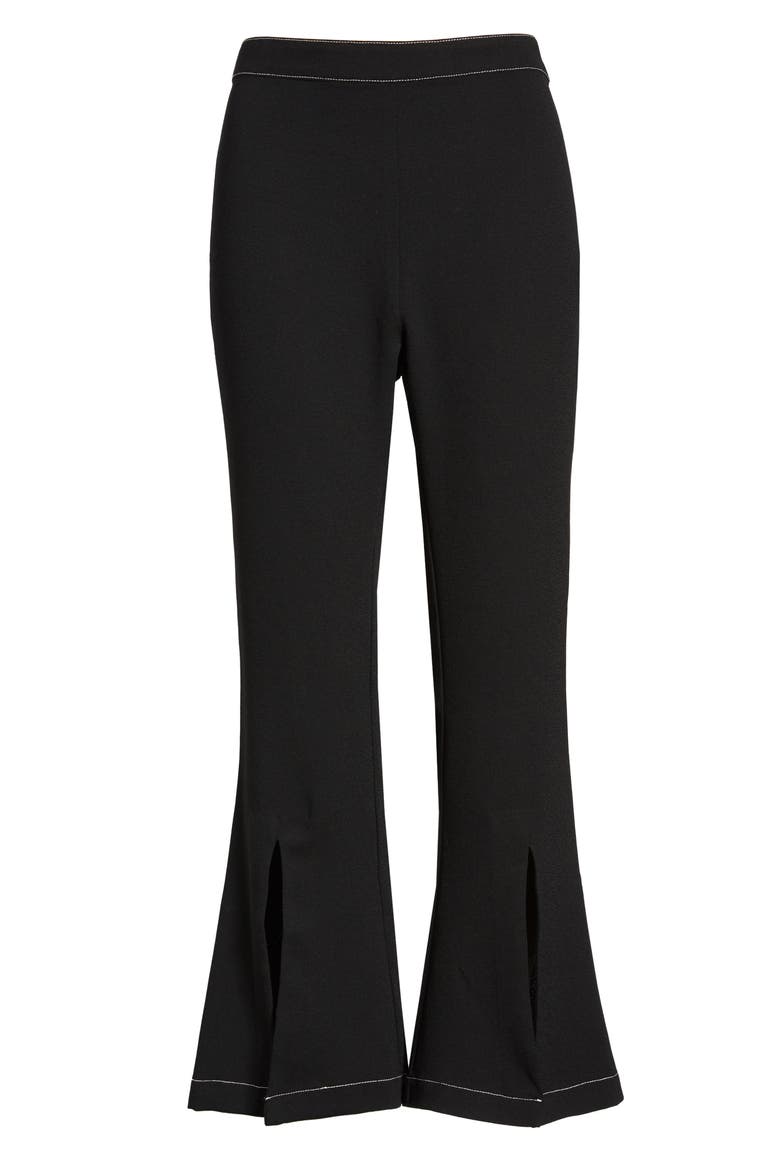 Contrast Stitch Crop Pants, Alternate, color, BLACK