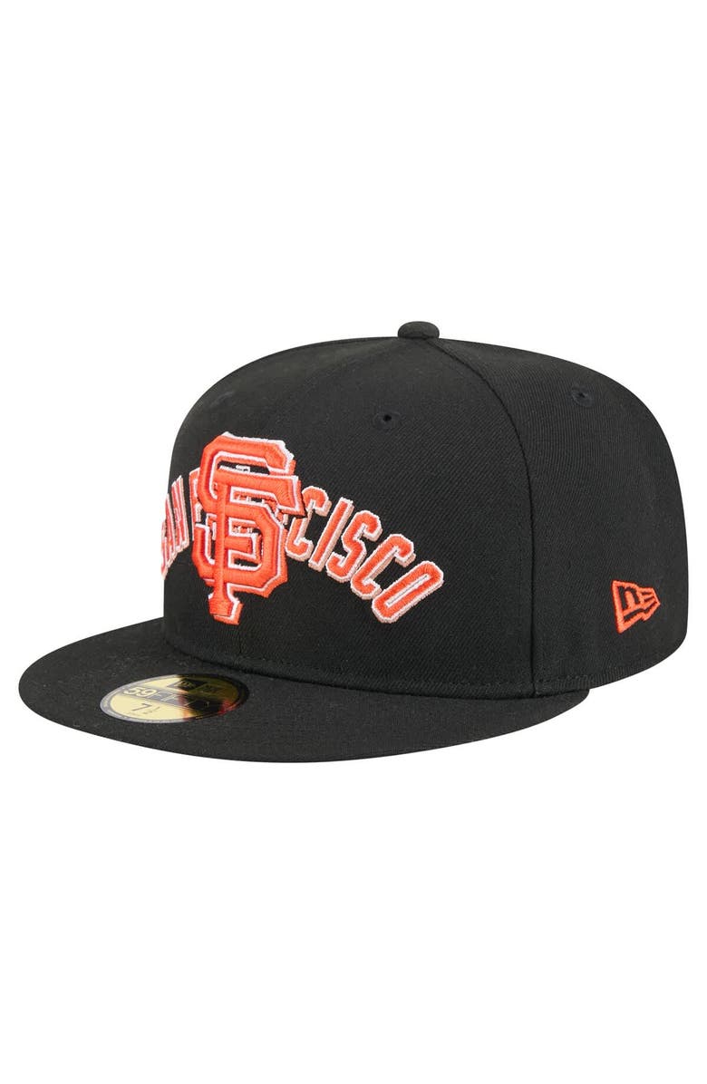 New Era Men's New Era Black San Francisco Giants Overlap 59FIFTY Fitted Hat, Alternate, color, Black