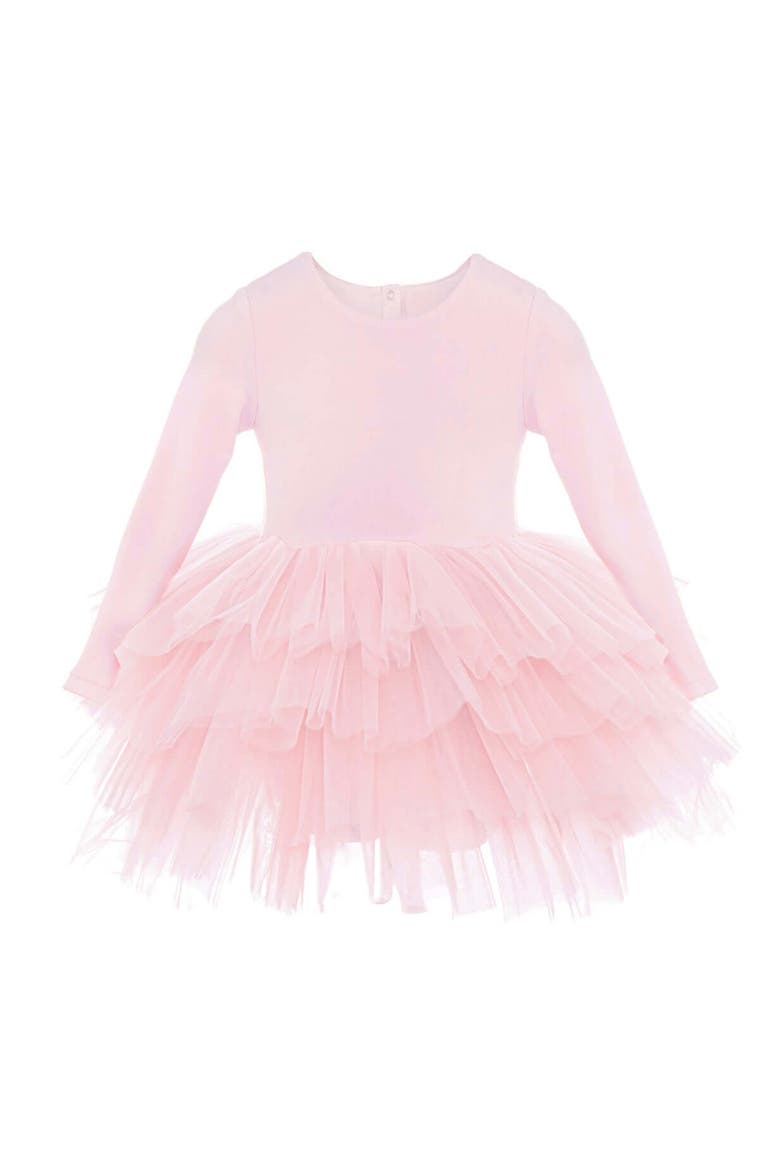 Rose Long Sleeve Fluffy Tutu Dress, Alternate, color, Pink Rose