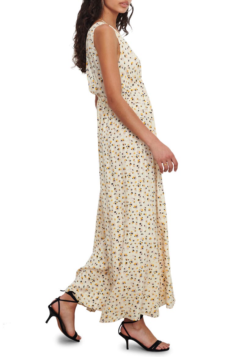Becky Floral Sleeveless Maxi Dress, Alternate, color, ECRU