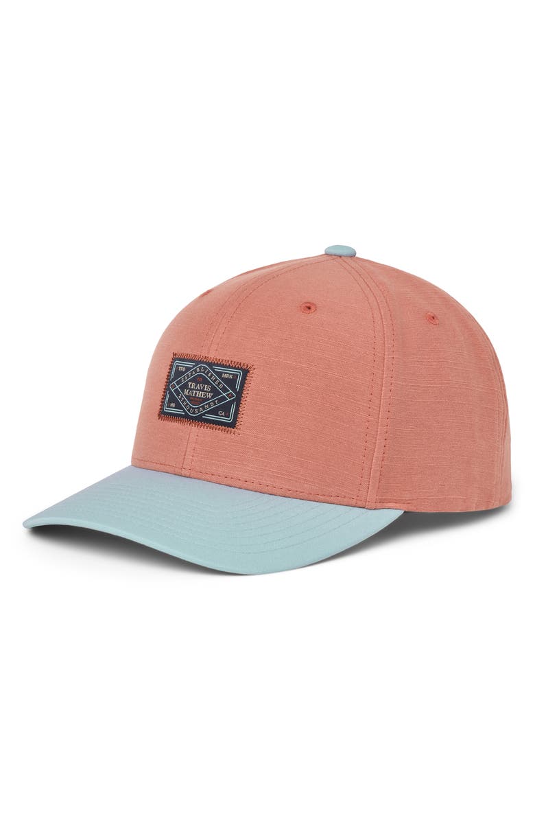 TravisMathew Do & Don'ts Snapback Baseball Cap, Main, color, Brick Dust