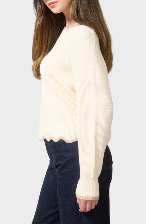 Blu Pepper Wavy Sweater In Neutral
