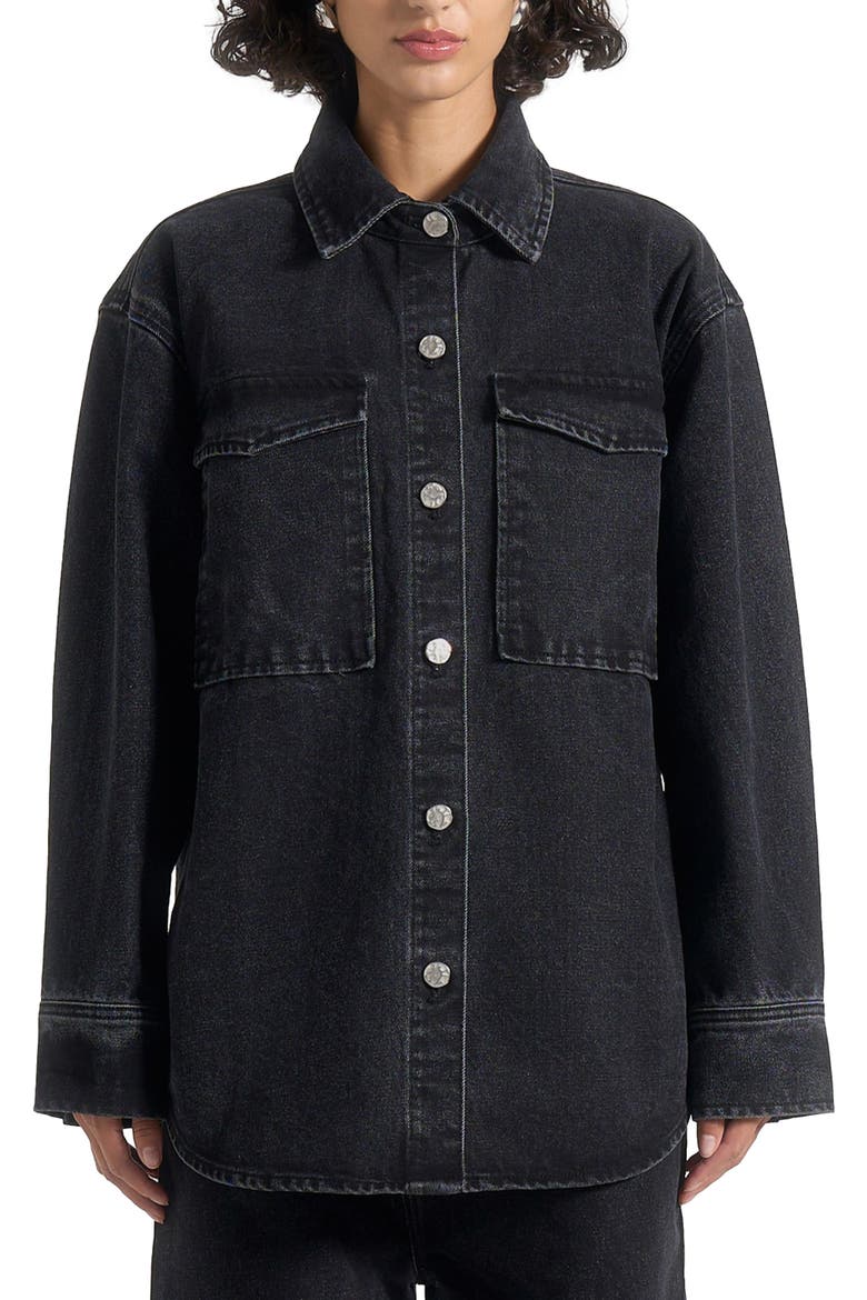 Joy Denim Oversized Shirt, Alternate, color, Washed Black