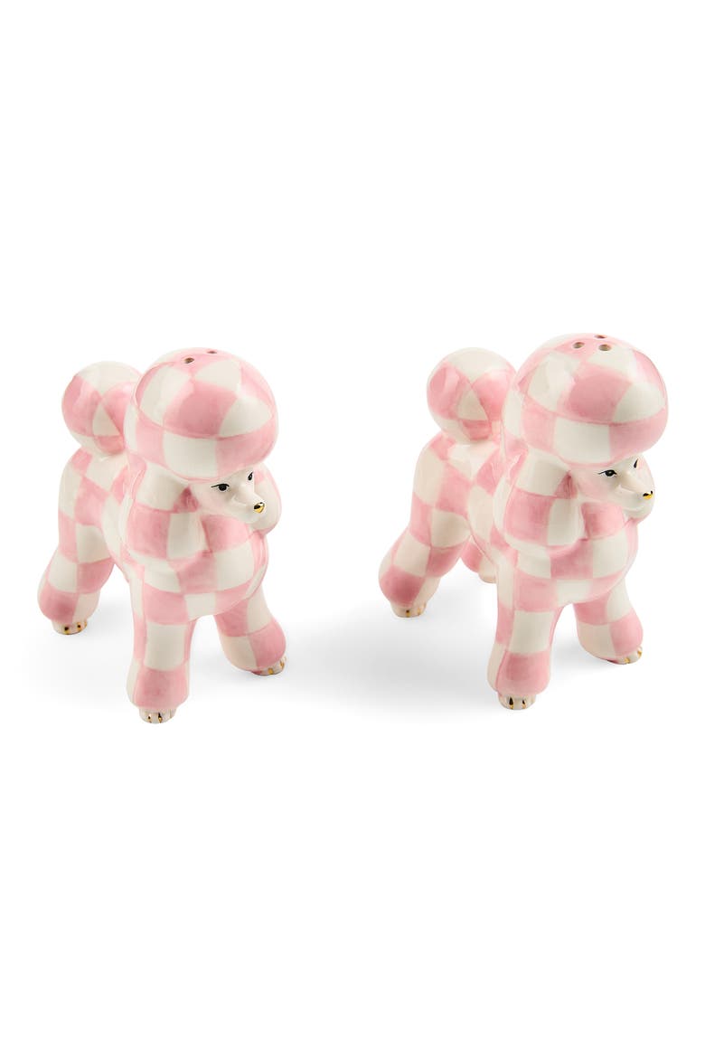 Rosy Poodle Salt & Pepper Shaker Set, Main, color, ROSY
