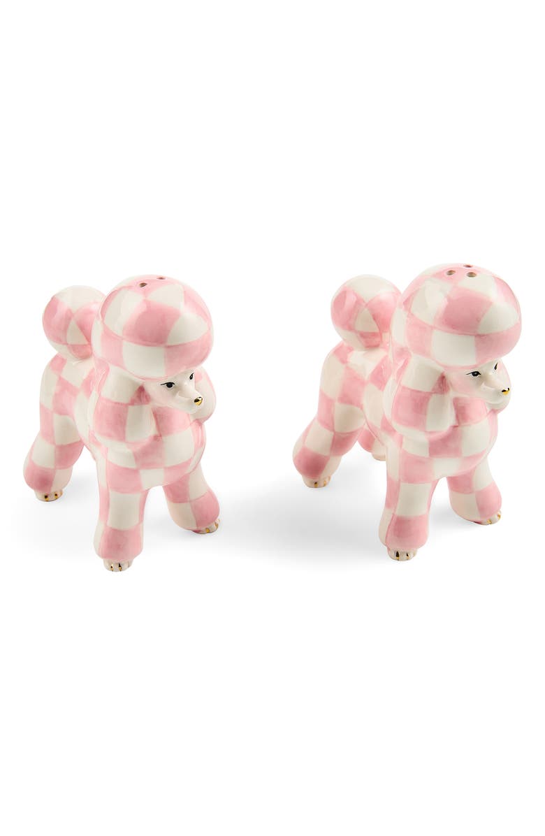 MACKENZIE CHILDS Rosy Poodle Salt & Pepper Shaker Set, Main, color, Rosy