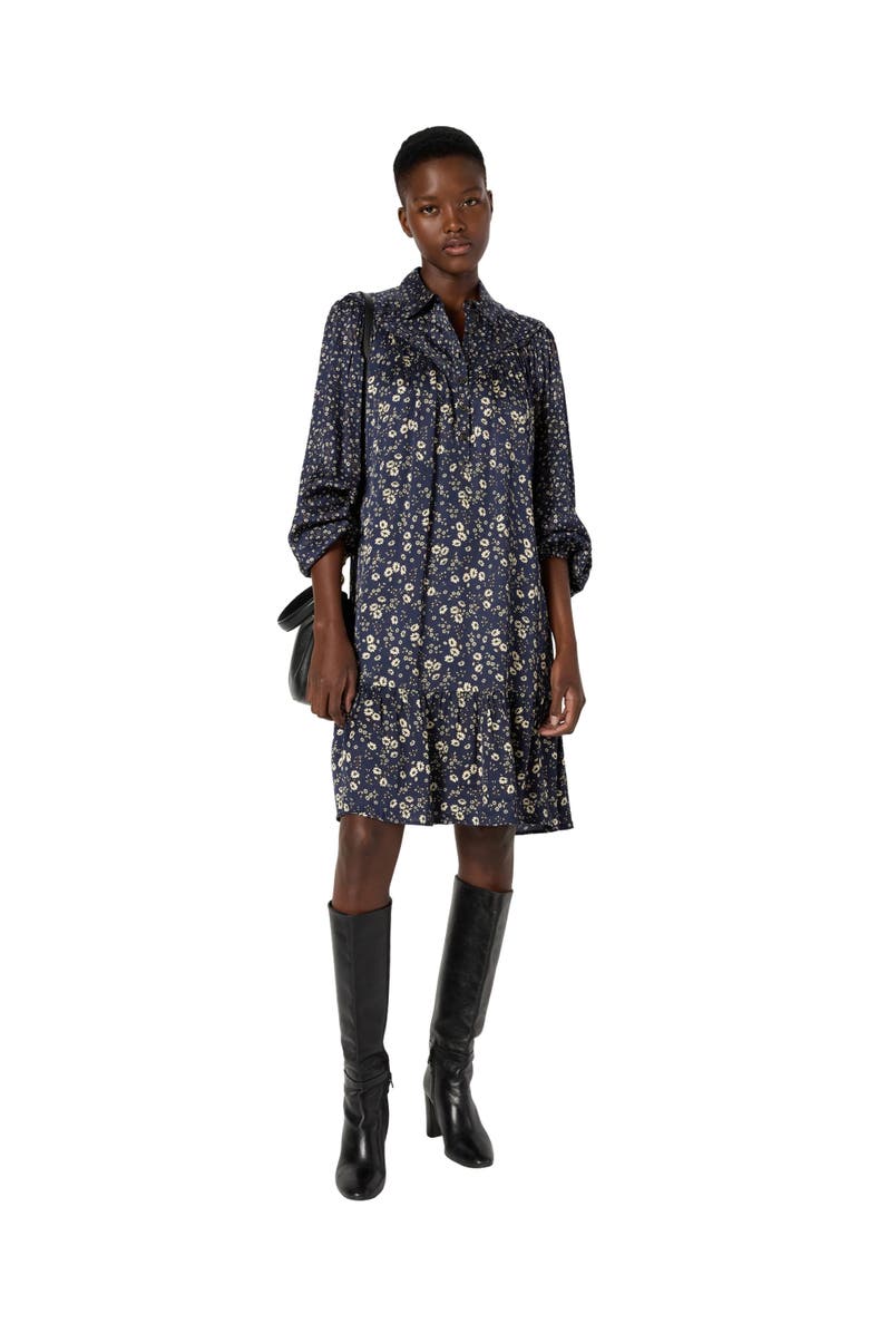 GERARD DAREL Leana Printed Shirt Dress, Alternate, color, Navy Blue
