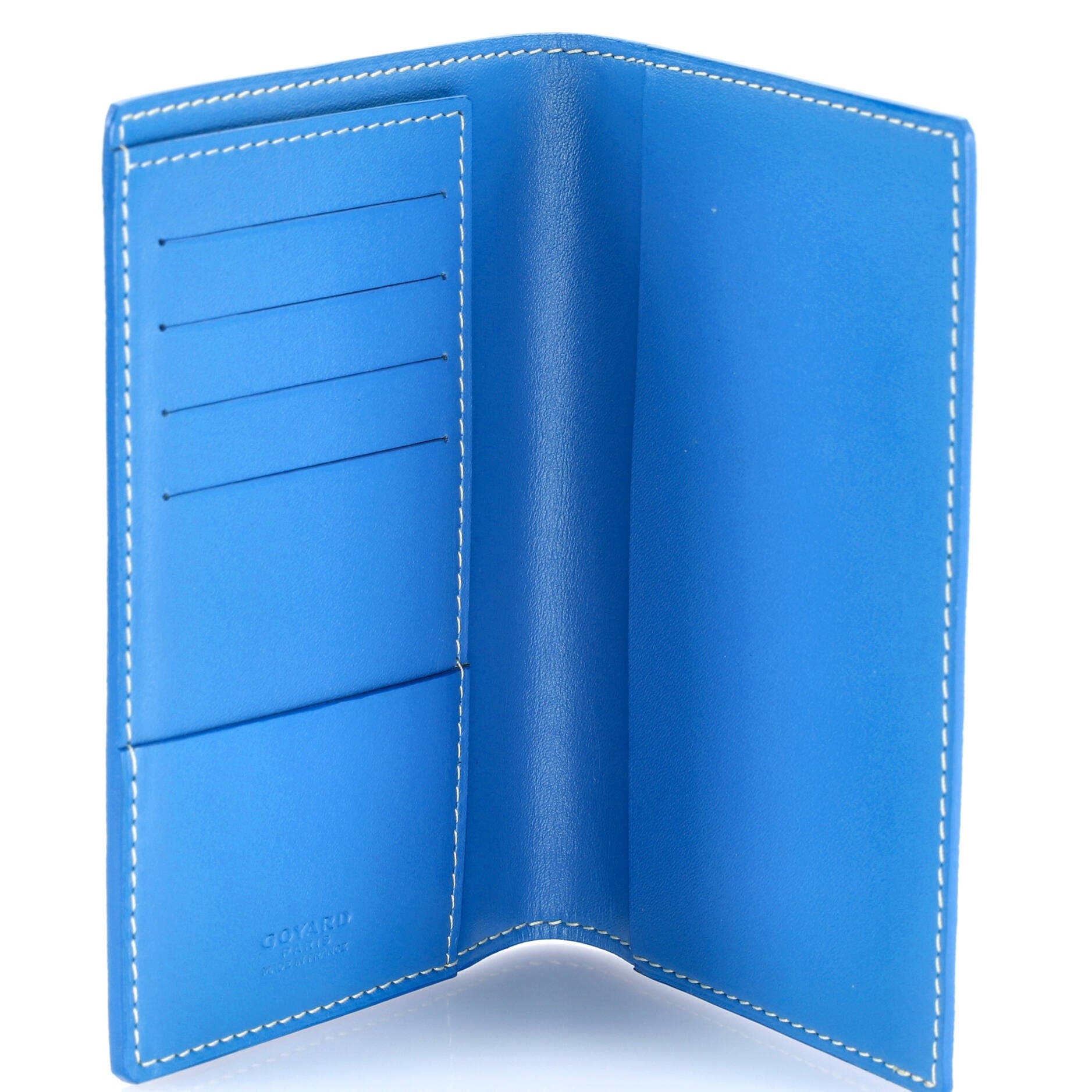 Pre-Owned Goyard Grenelle Passport Holder Coated Canvas, Alternate, color, Blue