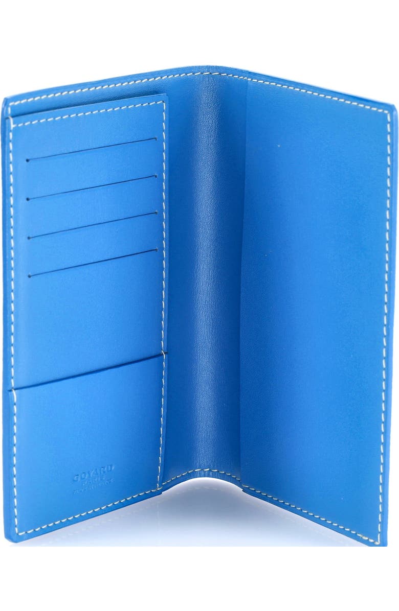 Pre-Owned Goyard Grenelle Passport Holder Coated Canvas, Alternate, color, Blue