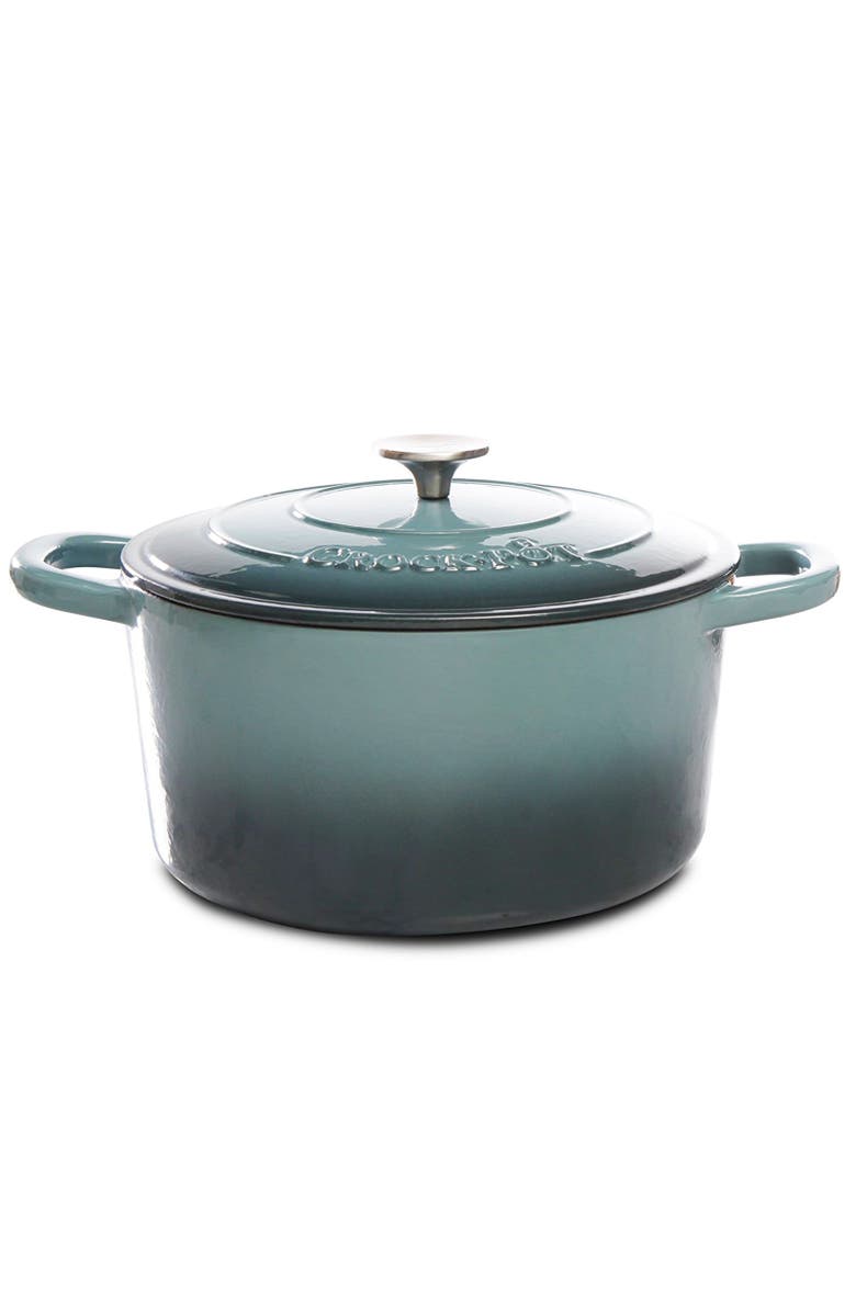 Crock-pot 7 Quart Round Cast Iron Dutch Oven, Alternate, color, Grey
