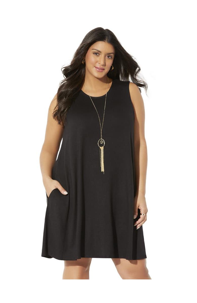 Swimsuits for All Jordan Pocket Cover Up Dress, Main, color, Black