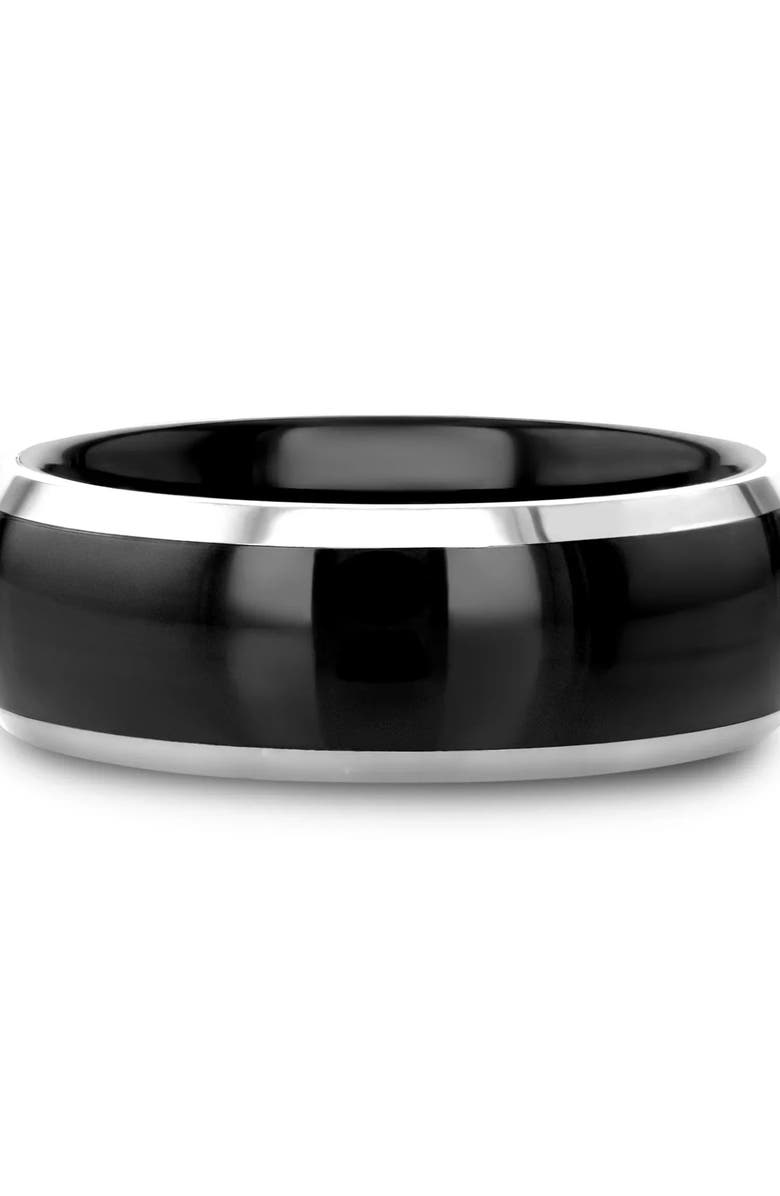 Larson Jewelers Carrera Domed Ceramic Tungsten Wedding Band, Alternate, color, 8Mm