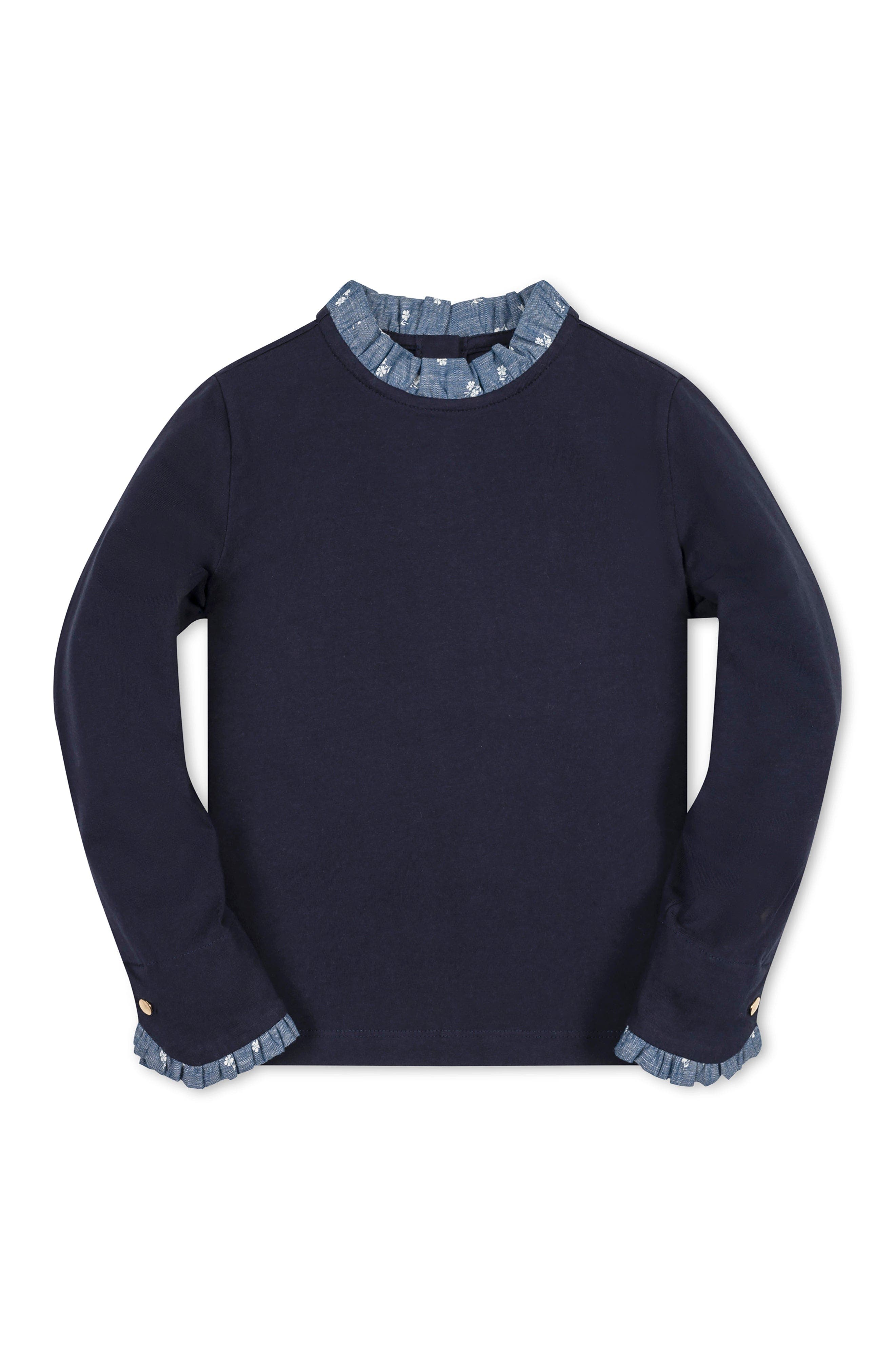 selected Navy with Chambray