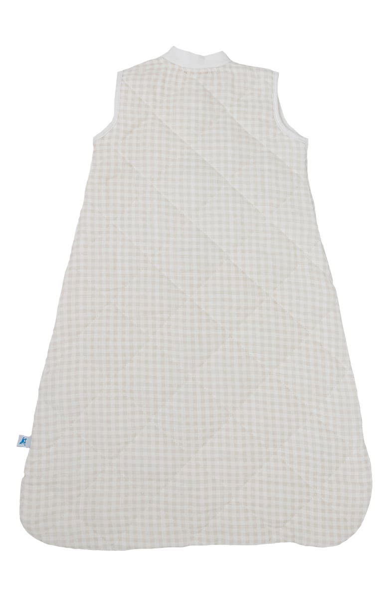 little unicorn Quilted Cotton Muslin Wearable Blanket, Alternate, color, Tan Gingham