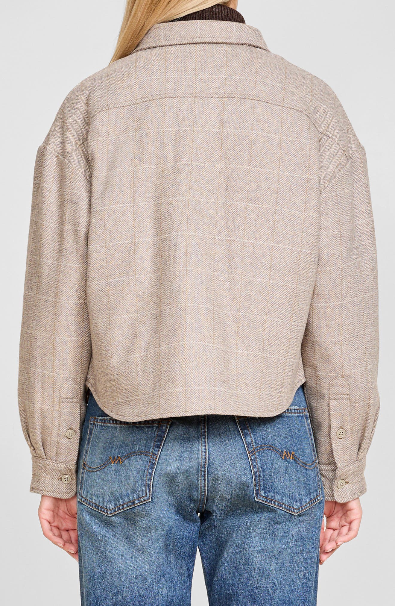 Windowpane Herringbone Wool Blend Jacket - image 2