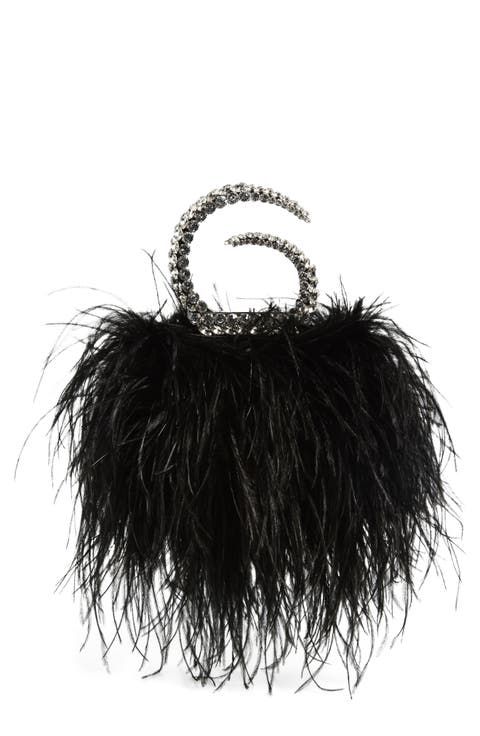 Karma Feather Crystal Top Handle Bag