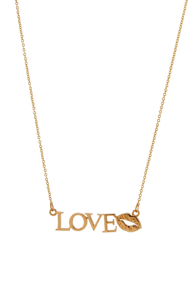Lip Love Necklace, Main, color, Gold