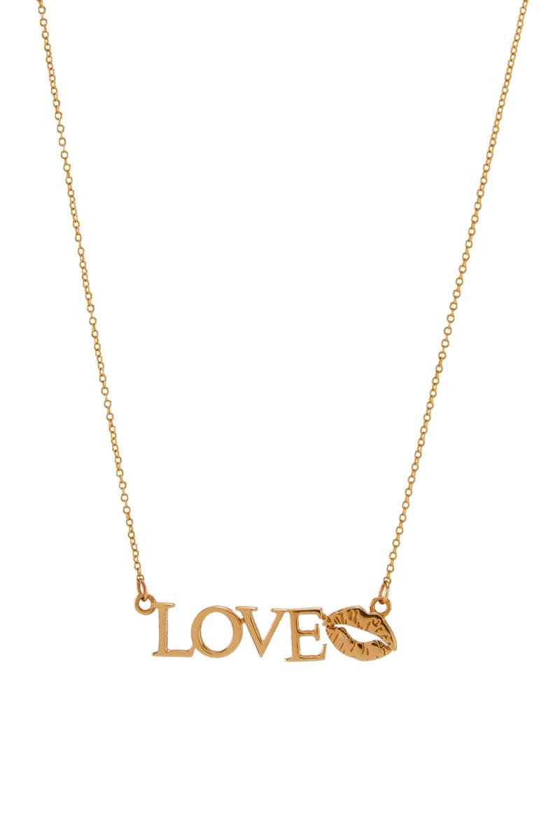 Gwen Beloti Lip Love Necklace, Main, color, Gold