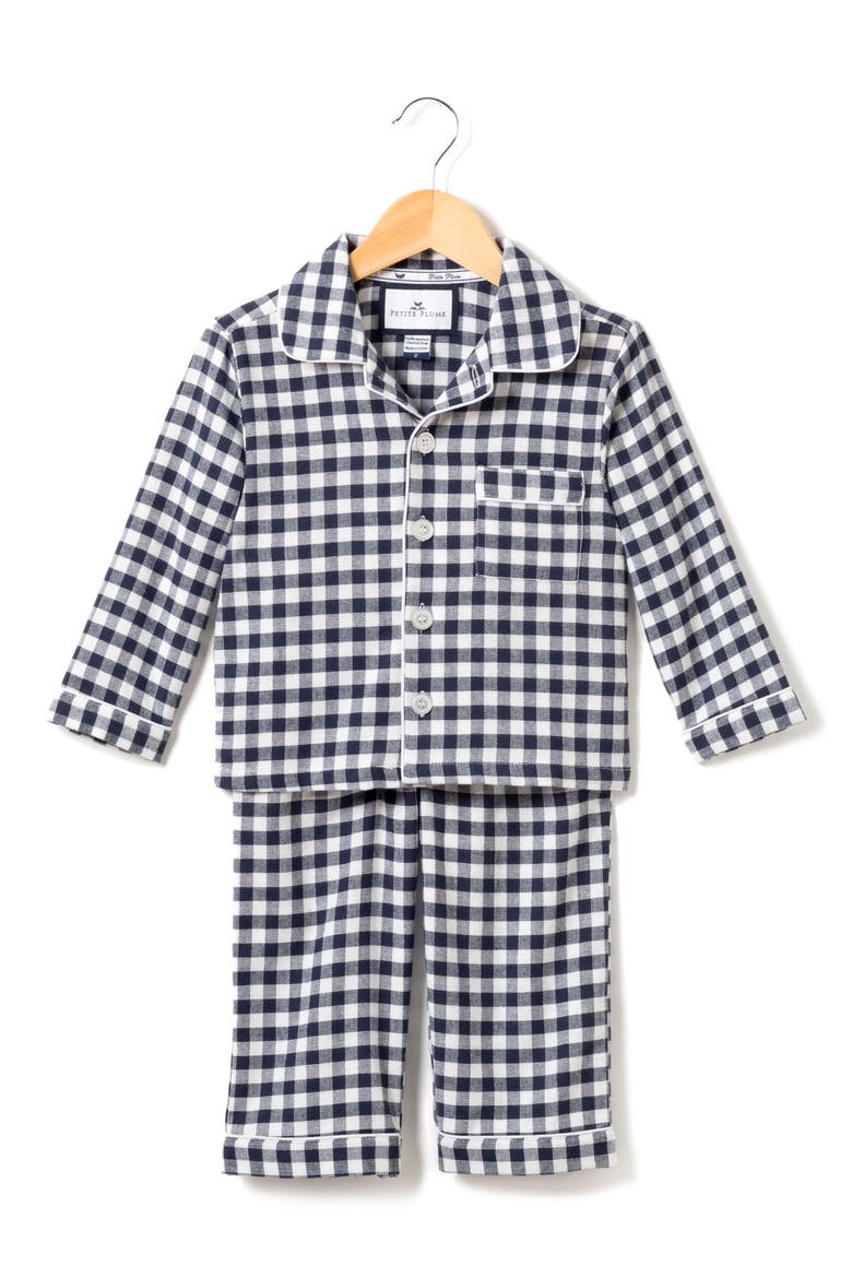 Gingham Pajama Set, Main, color, NAVY