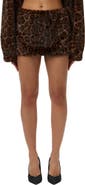 Naked Wardrobe Leopard Faux Fur Micro Miniskirt