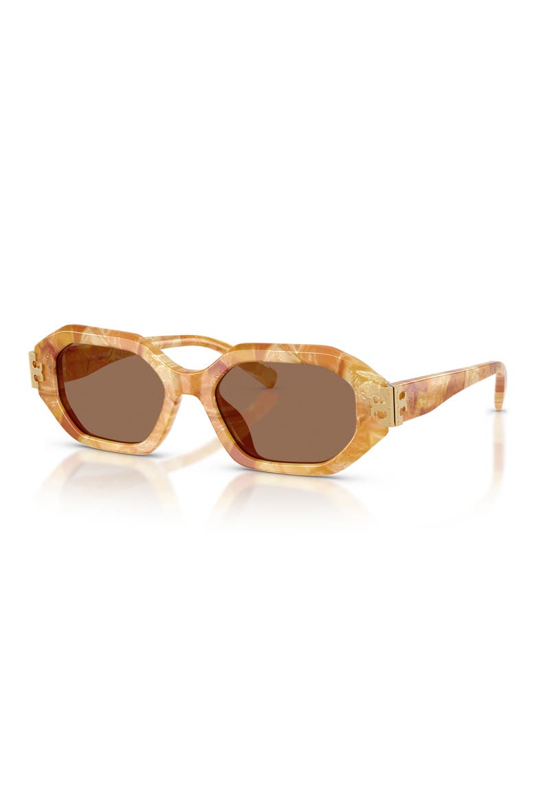 51mm Irregular Sunglasses, Alternate, color, MILKY PEARL AMBER / BROWN