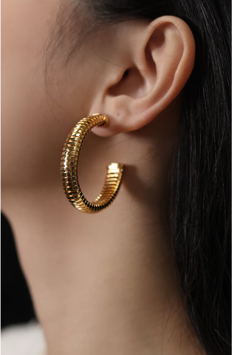 RC RETRO CHIC Large Minimalist Hoop Earrings, Alternate, color, Gold