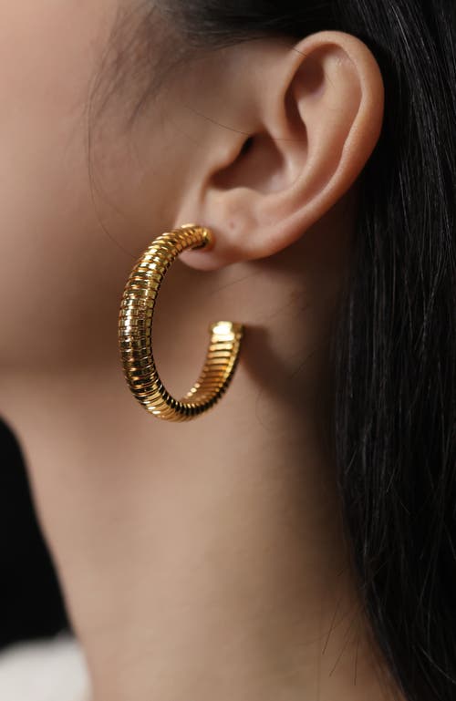 Rc Retro Chic Large Minimalist Hoop Earrings In Gold