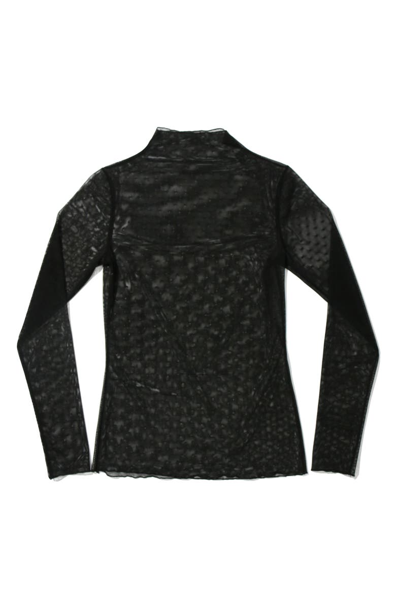 Hanky Panky Dot Tulle Mock Neck Top, Alternate, color, Black