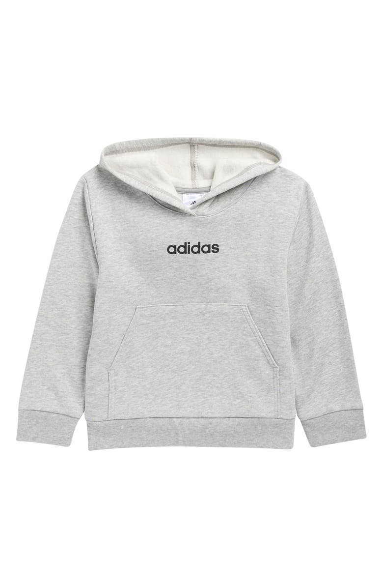 adidas Kids' Logo Fleece Graphic Hoodie, Main, color, Grey Heather