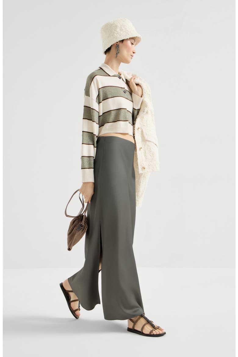 Fluid Bias-Cut skirt, Alternate, color, Olive