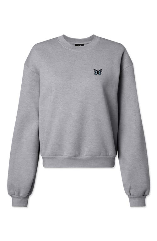 Dalix Butterfly Relaxed Sweatshirt In Heather Gray