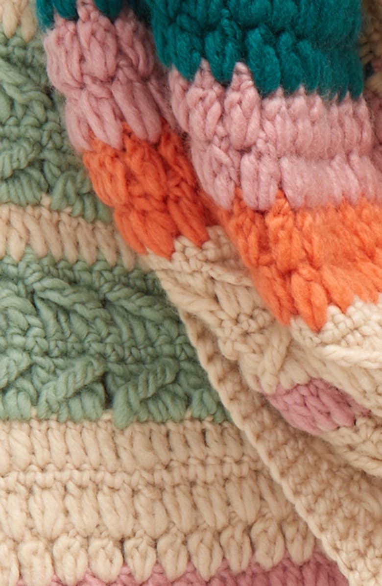 FRENCH KNOT Woodstock Crochet Wool Scarf, Alternate, color, Natural