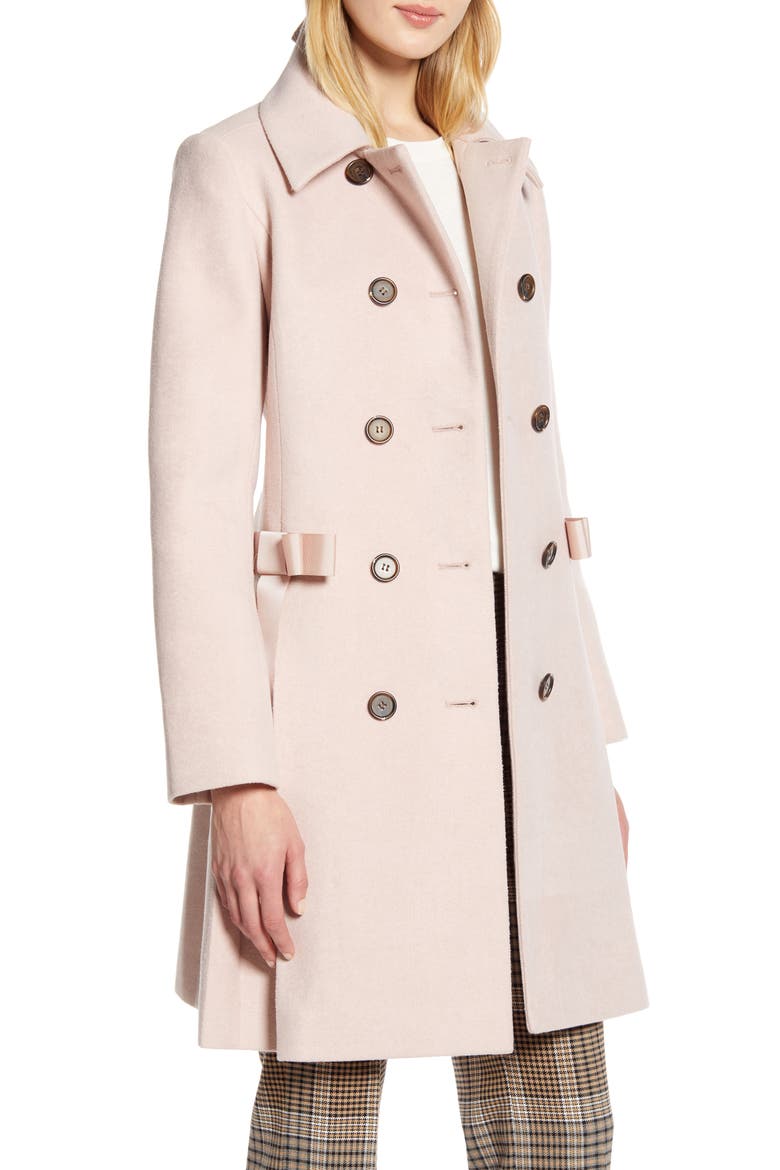 x Atlantic-Pacific Bow Detail Coat (Nordstrom Exclusive), Alternate, color, PINK SMOKE