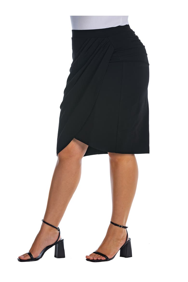 Tulip Hem Wrap Skirt, Alternate, color, BLACK