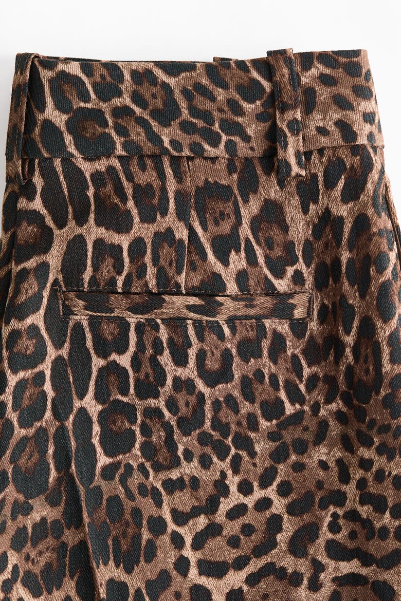 Wide-Leg Dress Pants, Alternate, color, Dark beige/leopard print