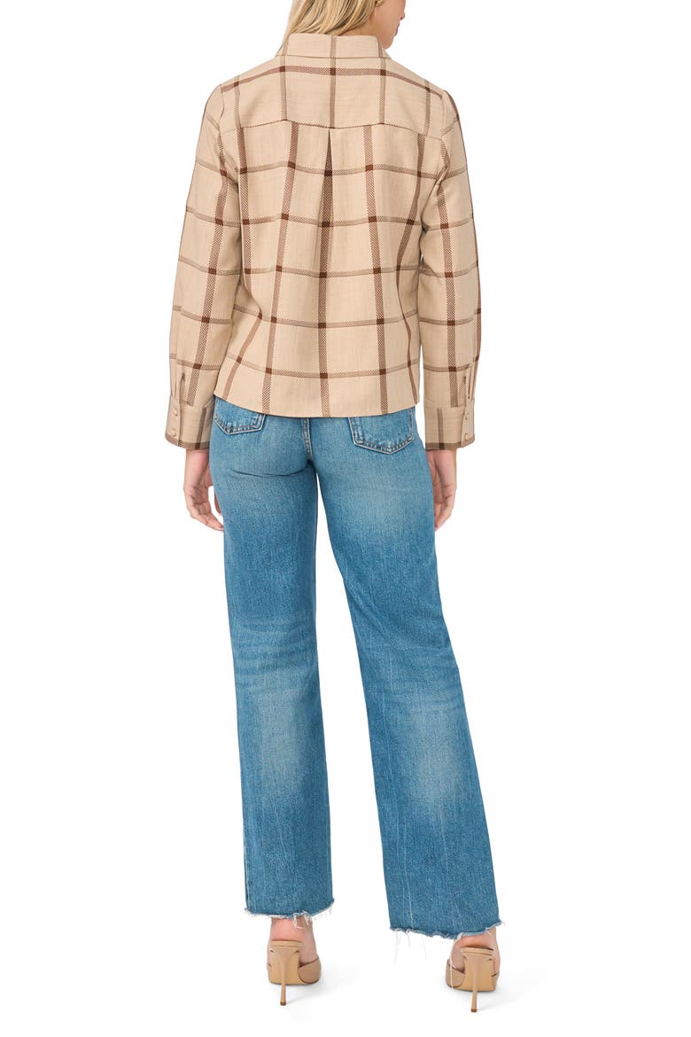 Windopane Plaid Button-Up Shirt, Alternate, color, FALL CAMEL