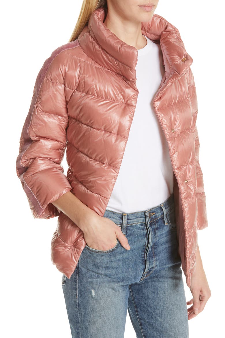 Quilted Down Puffer Coat, Alternate, color, PINK