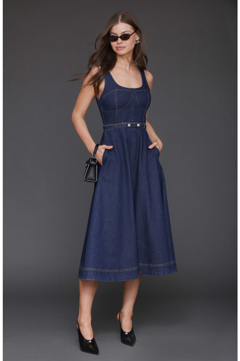 frame bustier denim dress L'Agence Jovie Denim Bustier Midi Dress