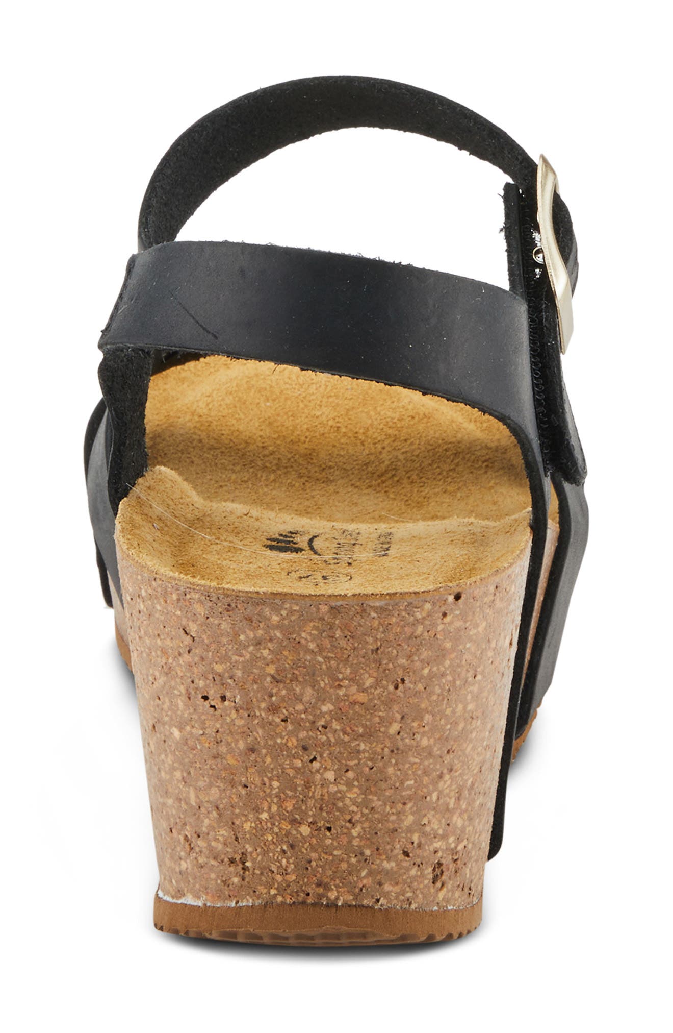 Spring Step Burton Ankle Strap Platform Wedge Sandal, Alternate, color, Black