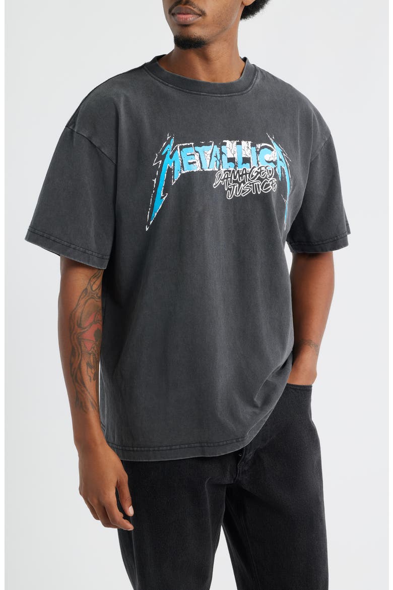 Metallica Live 1988 Damaged Justice Tour Graphic T-Shirt (Men