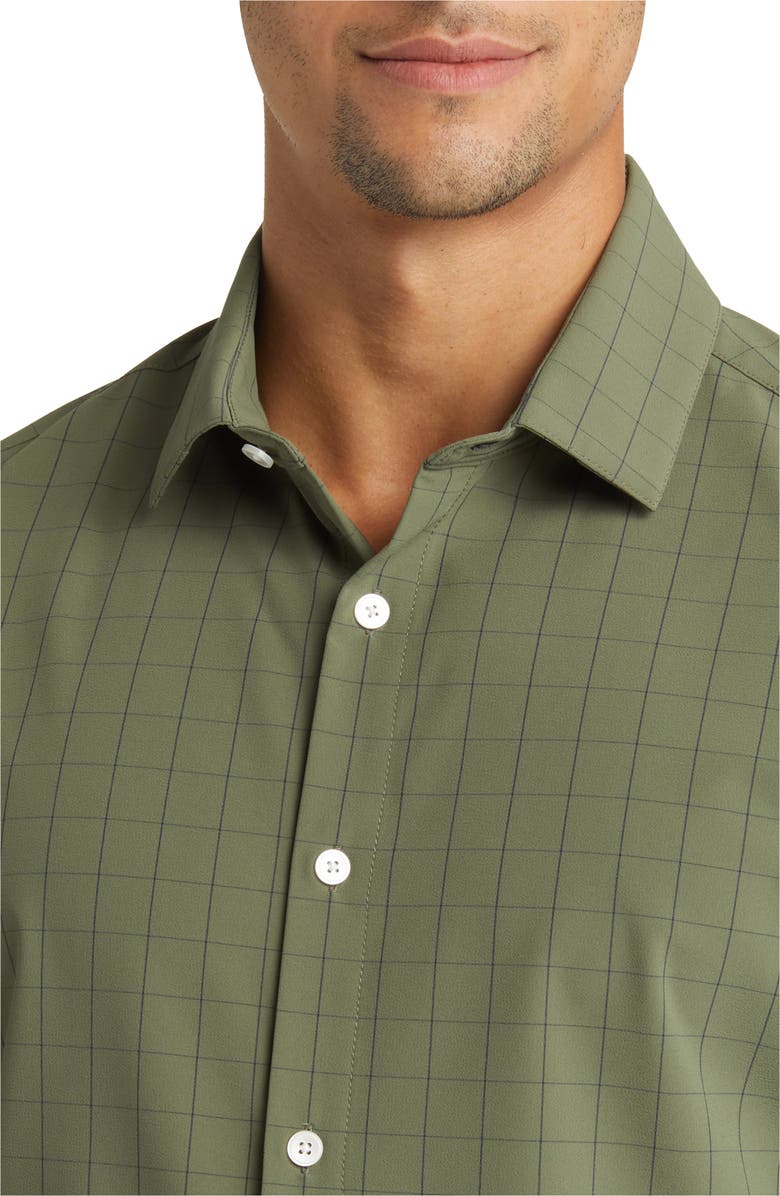 Mizzen+Main Leeward Trim Fit Plaid Performance Button-Up Shirt, Alternate, color,