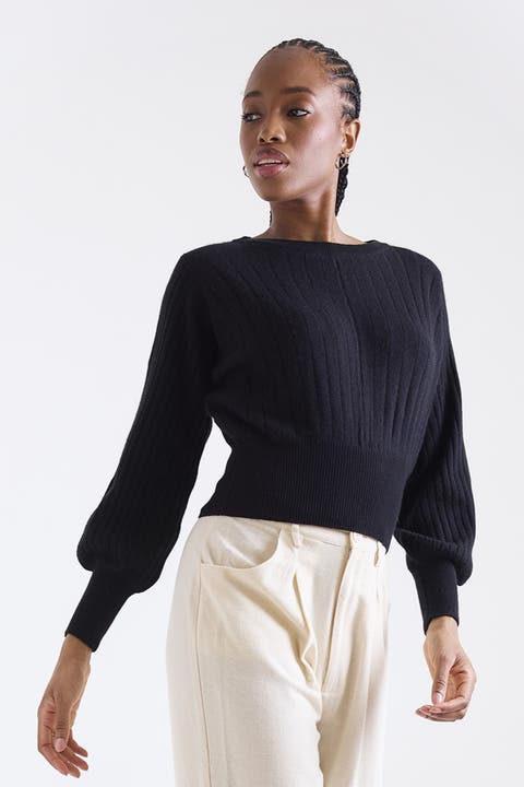 Rosa Ribbed 100% Cashmere Sweater